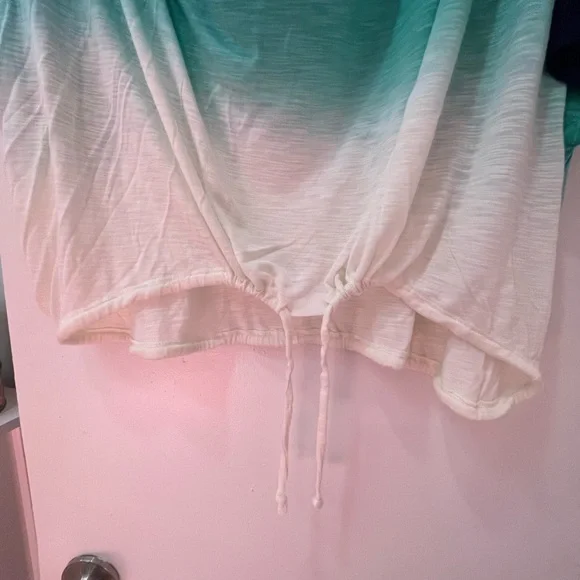 Young Fabulous & Broke Cowl Neck Blue Ombre Blouse Top - Picture 3 of 4